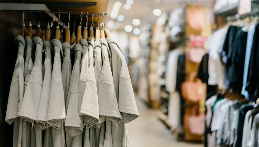 clothes store in shopping mall