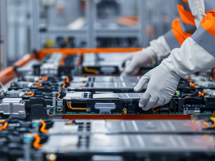Image of an expert handling a battery pack
