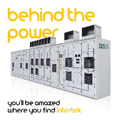 A power switchboard with the Hanley Energy logo